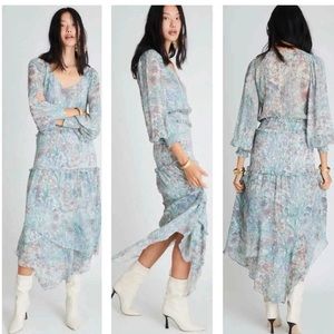 LoveShackFancy Carrillo Floral-Printed Georgette Midi Dress